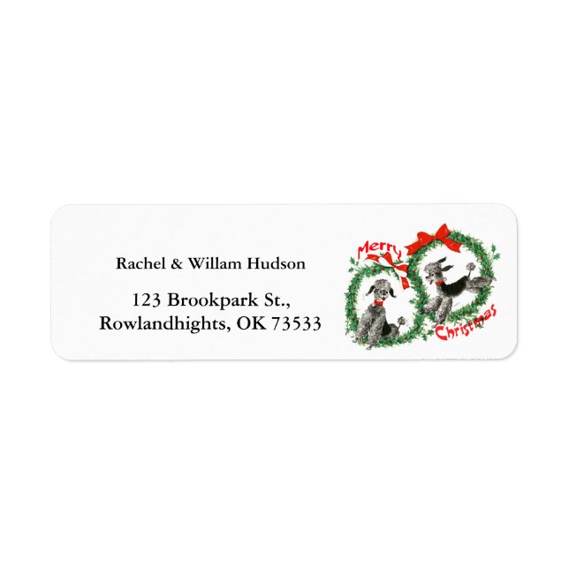 Adorable Retro Christmas Poodles Wreath Custom (Front)
