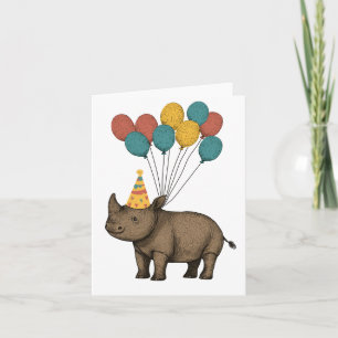 Adorable Rhino Birthday Card
