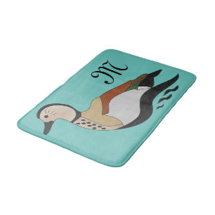 Adorable Ringed Teal Duck Swimming Bath Mat