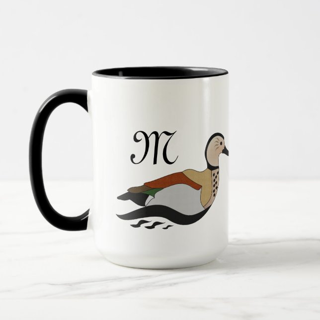 Adorable Ringed Teal Duck Swimming Cartoon Mug (Left)