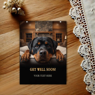Adorable Rottweiler Get Well Postcard