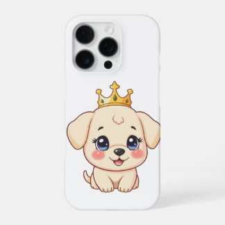 Adorable Royal Puppy with Golden Crown | Cute Kawa iPhone 16 Pro Case
