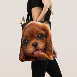 Adorable Ruby Cavalier Spaniel  Tote Bag
