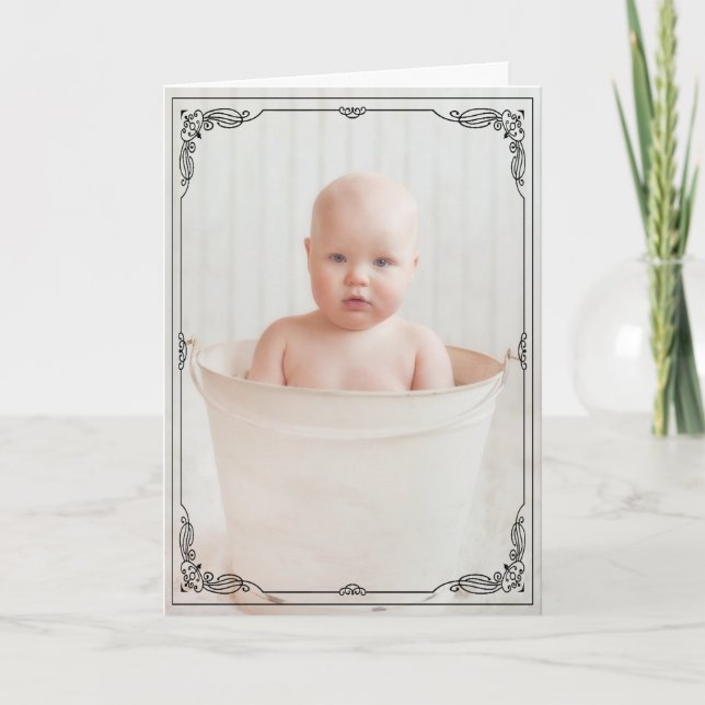 Adorable Rustic Baby Congrats Card (Front)