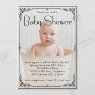 Adorable Rustic Baby Shower Invitation