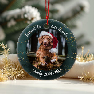 Adorable Rustic Pet Memorial Custom Photo Ceramic  Tree Decoration