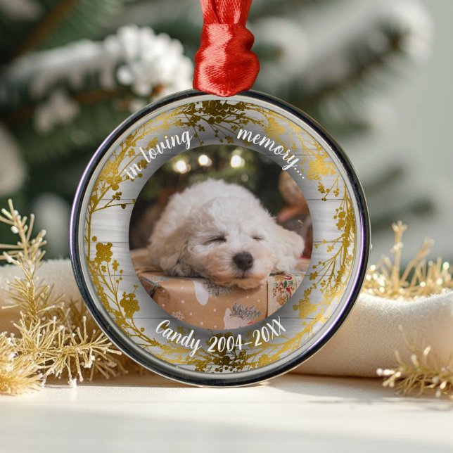 Adorable Rustic Pet Memorial Custom Photo Metal Tree Decoration (Creator Uploaded)