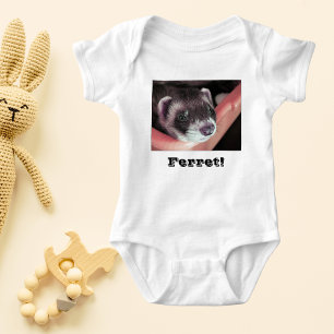 Adorable Sable Ferret Photo Baby Bodysuit