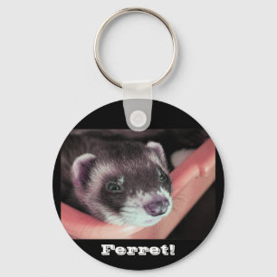 Adorable Sable Ferret Photo Key Ring