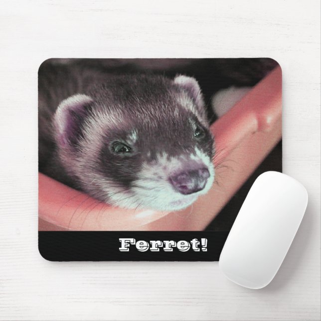 Adorable Sable Ferret Photo Mouse Mat (With Mouse)