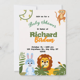 Adorable Safari Baby Shower Invitation