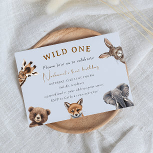 Adorable Safari Forest Animals Birthday Invitation