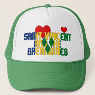 Adorable Saint Vincent and the Grenadines Flag Trucker Hat