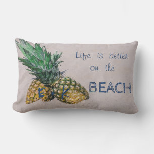 Adorable Sand,Beach,Pineapple Lumbar Cushion