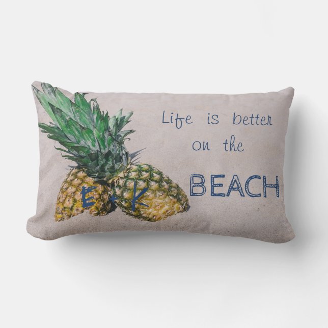 Adorable Sand,Beach,Pineapple Lumbar Cushion (Front)