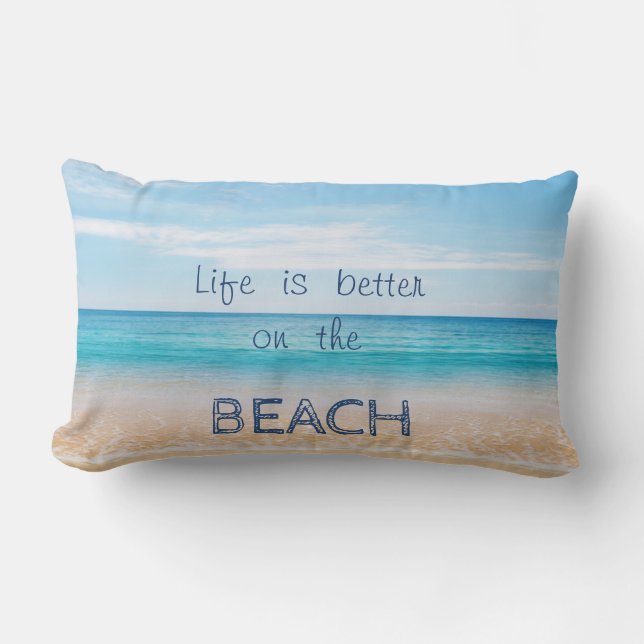 Adorable Sand,Sea,Sky,Beach Lumbar Cushion (Front)