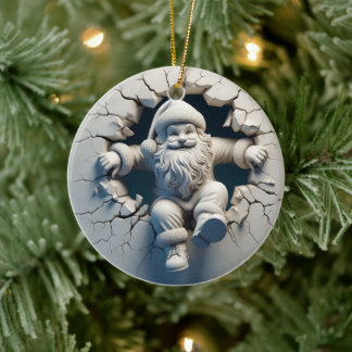 Adorable Santa Claus 3D Christmas Ornament black/w