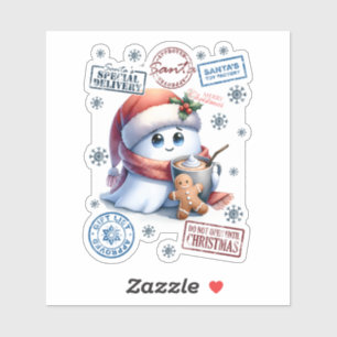 Adorable Santa Delivery Christmas Sticker