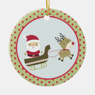 Adorable Santas Sleigh Christmas Ornament