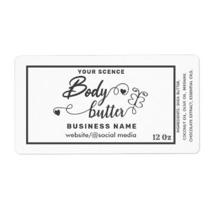 Adorable script butterfly body butter label