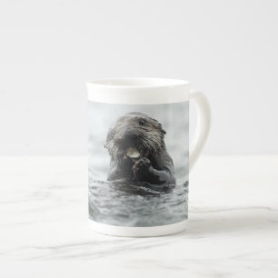 Adorable Sea Otter Bone China Mug
