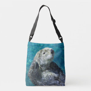 Adorable Sea Otter Cute Blue Water Crossbody Bag