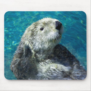 Adorable Sea Otter Cute Blue Water Mouse Mat