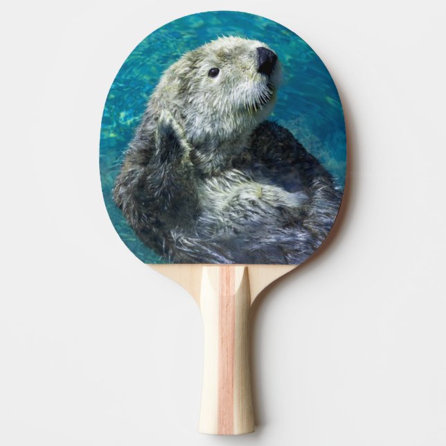 Adorable Sea Otter Cute Blue Water Ping Pong Paddle (Front)