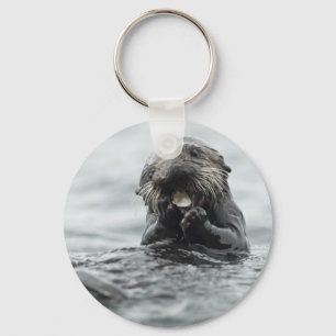 Adorable Sea Otter Key Ring