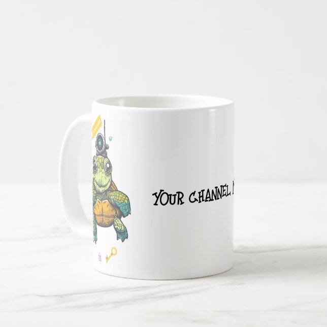 Adorable Sea Turtle Coffee Mug for Content Creator (Front Left)