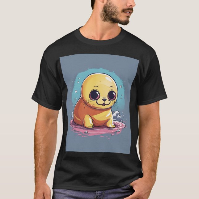 Adorable Seal Character Printed T-Shirt - Perfect  (Front)