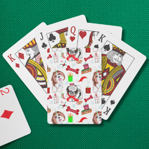 Adorable Shih Tzu Christmas Pattern Playing Cards
