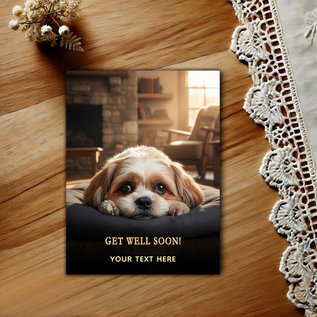 Adorable Shih Tzu Get Well  Postcard (Creator Uploaded)