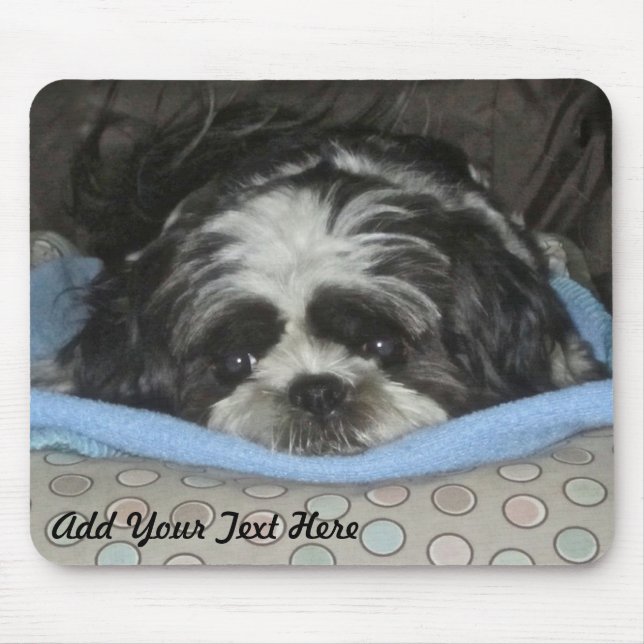 Adorable Shih Tzu Puppy Mouse Pad to Personalise (Front)