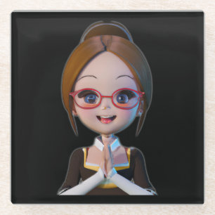 Adorable Shush Coaster: Perfect for Librarians Glass Coaster