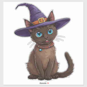 Adorable Siamese Cat in Witch Hat