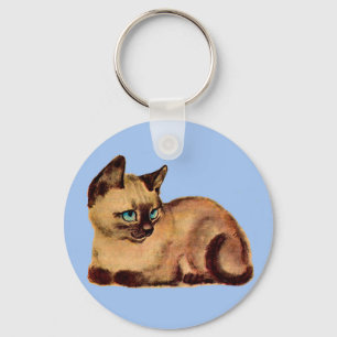 adorable Siamese cat kitten Key Ring