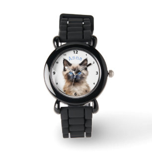 Adorable Siamese Kitten Personalised Watch