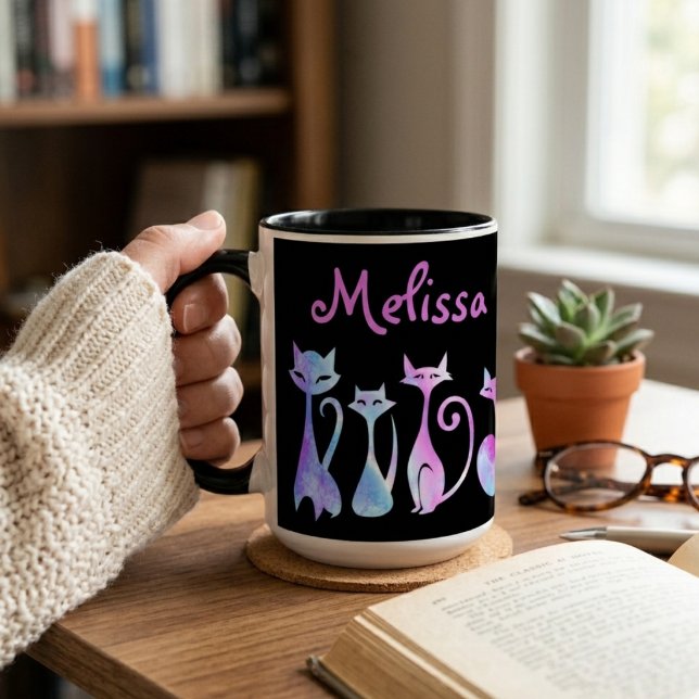 Adorable Silhouettes Of Cats Mug (Creator Uploaded)