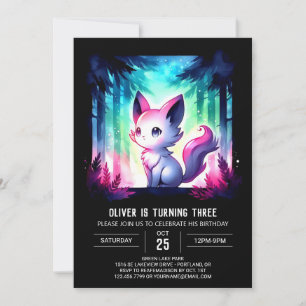 Adorable Simple Cat Birthday Invitation