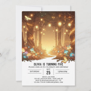 Adorable Simple Woodland Digital Birthday Invitation