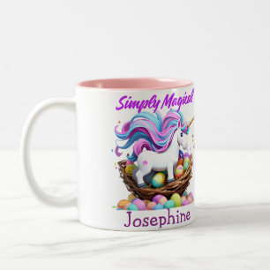 Adorable Simply Magical Unicorn Personalised Two-Tone Coffee Mug