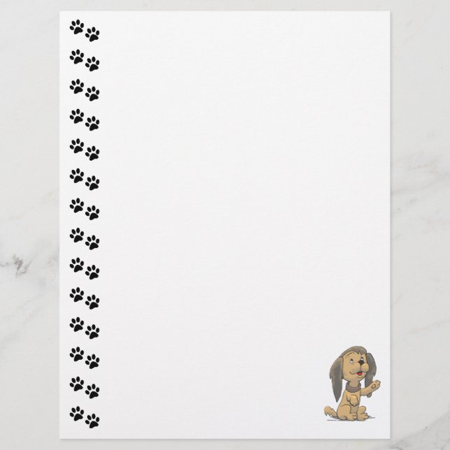 Adorable Sitting Up Puppy  Letterhead (Front)
