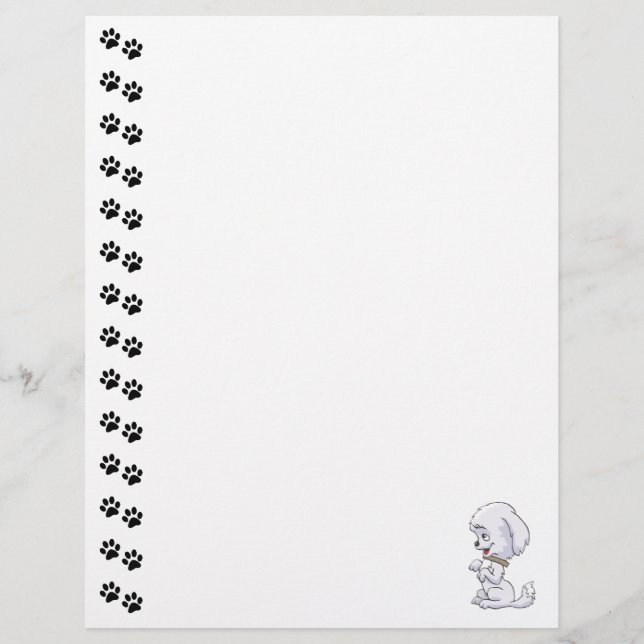 Adorable Sitting Up Puppy  Letterhead (Front)