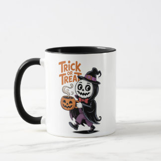 Adorable Skeleton Witch with Coffee Cute Halloween Mug
