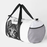 Adorable Sketch of Young Cat Add Name