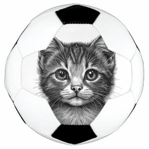 Adorable Sketch of Young Cat Football