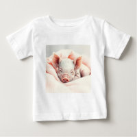 Adorable Sleeping Piglet in a Blanket