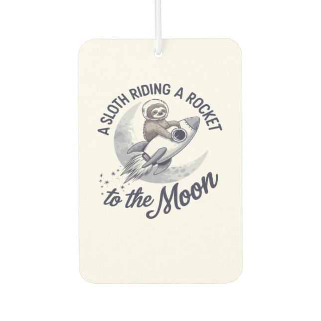Adorable Sloth Astronaut Riding Car Air Freshener (Front)