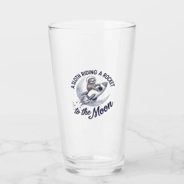Adorable Sloth Astronaut Riding Glass (Front)